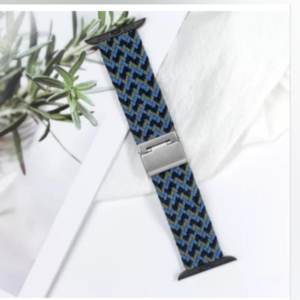 Fabric Braided Watch Strap/Band For Apple Watch - 38/40/41mm - Blue Cam